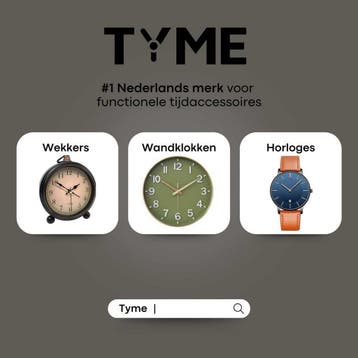 Tyme Wekker Analoog - Zonder Tikgeluid - Duidelijk leesbaar, Ophalen of Verzenden, Nieuw