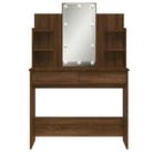 LED Make-up Kaptafel Bruin Eiken – 96x40x142 cm, Modern en S, Huis en Inrichting, Tafels | Kaptafels, Verzenden, Nieuw