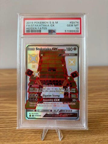 Graded card Gem Mint 2019 Pokémon Hidden Fates Stakataka GX, Nieuw