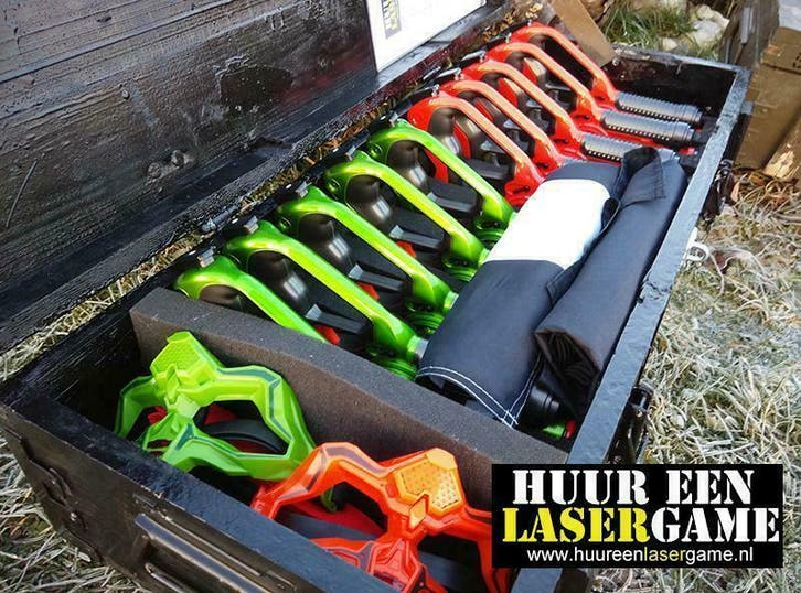 Zeer complete lasergame set geschikt voor 10 pers, Hobby en Vrije tijd, Feestartikelen | Verhuur, Overige, Nieuw, Ophalen of Verzenden