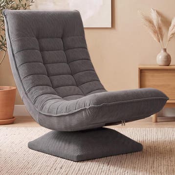 Fauteuil Aberdeen grijs ribstof 5-standen verstelbaar 360..., Verzenden, Nieuw