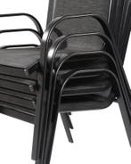 Stoelen Tuin 4x | Zwart | OP=OP, Tuin en Terras, Ophalen of Verzenden, Nieuw, Metaal, Stapelbaar