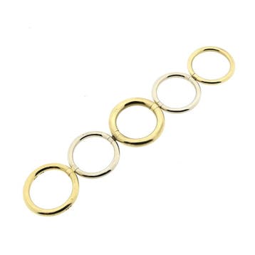 Pomellato bicolor gouden tubolare ring, Gebruikt, Ophalen of Verzenden, 17 tot 18, Dame