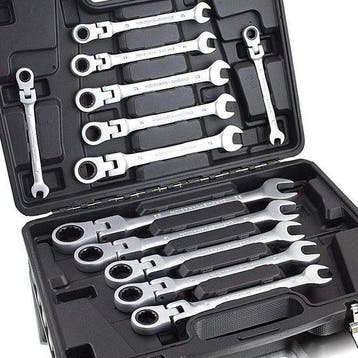 Ratelsleutelset - 12-delig - 8/22 mm - Incl. koffer, Verzenden, Nieuw