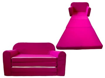 Kinderfauteuil Roze | 100% Katoen | Laatste Stuk!, 100 cm, Eenpersoons, Zo goed als nieuw, 190 cm of minder