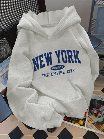 Dames Casual Hoodie met Letterprint - Comfortabele Pullover, Verzenden, Nieuw
