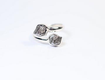 Meteoriet Campo del Cielo ring / nieuw 925. Sterlingzilver -