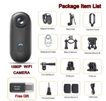 Mini Action Camera 1080P Bodycam met WiFi en Clip, Verzenden, Nieuw
