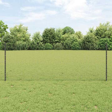 vidaXL gelast draadhek met palen 10 x 0,8 m PVC-Coated Staal, Verzenden, Nieuw, IJzer