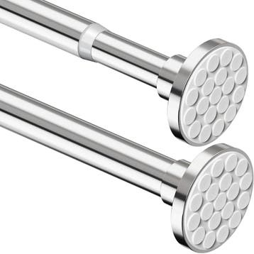Spansysteem Gordijnroede Zilver | 50% Korting | B-Keuze, Ophalen of Verzenden, Zo goed als nieuw, 200 cm of meer, Minder dan 100 cm