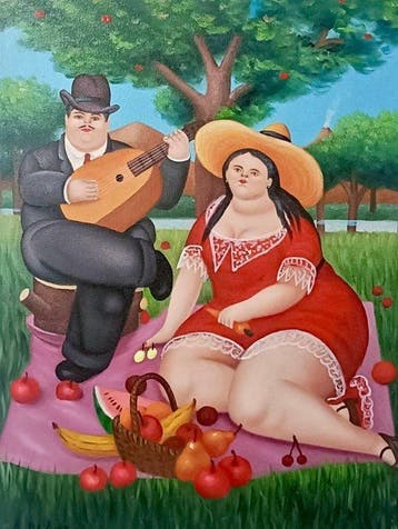 A. De Luca (1979) - Picnic dAutunno: Omaggio a Botero