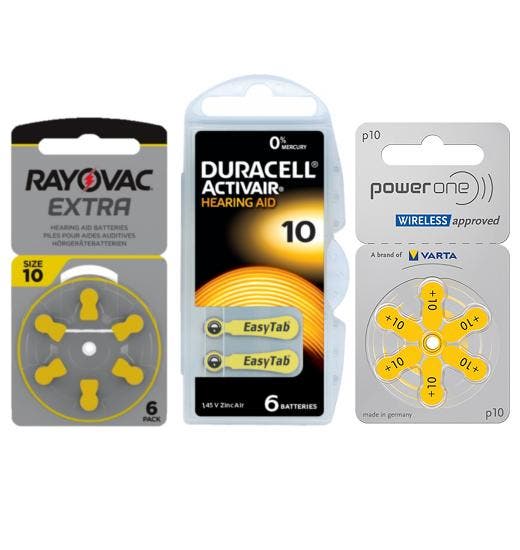 Proefpakket: 3 pakjes met 6 batterijen No. 10 geel, Diversen, Verpleegmiddelen, Nieuw, Ophalen of Verzenden