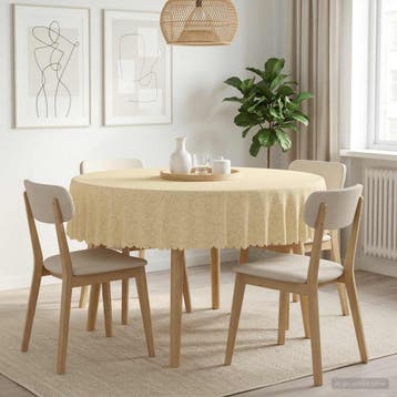 vidaXL Tafelkleed 5 st Rond Crèmewit Ø 180 cm, Huis en Inrichting, Tafelkleden, Verzenden, Nieuw