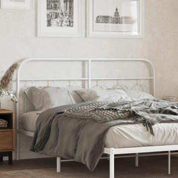 vidaXL Vervangend hoofdbord 137 cm metaal wit, Verzenden, Nieuw, Wit, Metaal