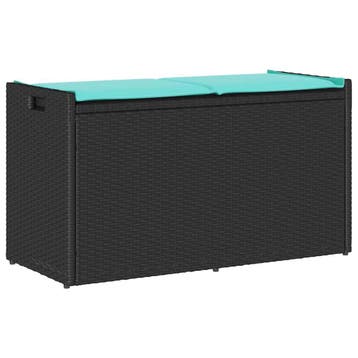 vidaXL Opbergbank met kussen voor buiten 100 cm poly rattan, Tuin en Terras, Tuinbanken, Verzenden, Nieuw