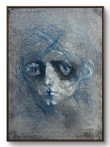 Robert Detheux (1932-2010) - Portrait bleu – 2005, Antiek en Kunst