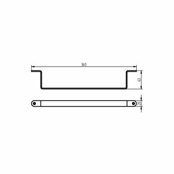 Handdoekrek Ixi Enkel 36x6.3x2 cm RVS, Ophalen of Verzenden, Nieuw