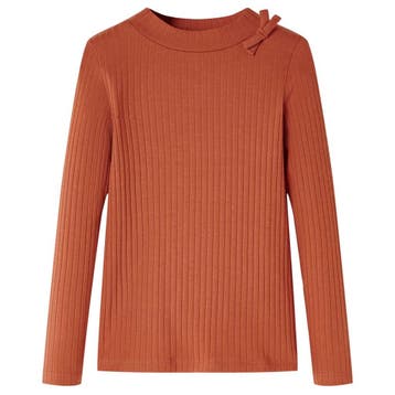 vidaXL Kindershirt met lange mouwen 116 cognackleurig, Verzenden, Nieuw