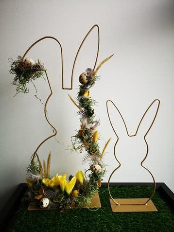 Metalen Frame Haas hangend oor op voet Goud 50 cm, Hobby en Vrije tijd, Knutselen, Ophalen of Verzenden, Nieuw