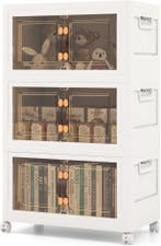 Opbergbox met deksel - Opbergdoos - 3x25L - Wit - COSTWAY, Verzenden, Zo goed als nieuw