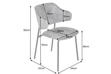 Design stoel VOGUE grijs fluweel zwart metalen poten - 43151, Ophalen of Verzenden, Nieuw