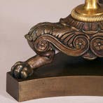Stel van 2 bronzen deels vergulde kandelaren empire ca 1810, Antiek en Kunst, Ophalen of Verzenden
