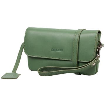Salted Dames Schoudertasje Clutch - Glad Leer - Olijfgroen, Sieraden, Tassen en Uiterlijk, Overige merken, Verzenden, Nieuw, Leer