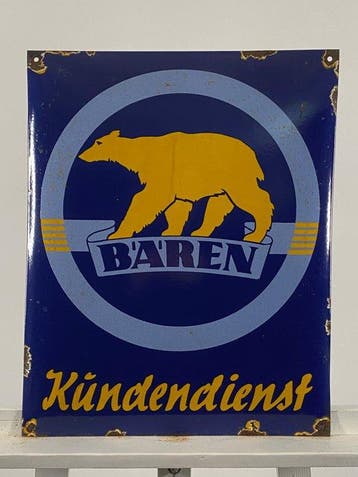 Bären - Emaille bord - 50x40 cm - Gemaakt van een dikke