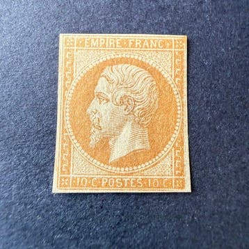 Frankrijk - Yvert 13A Napoléon 10c bistre ongebruikt, Gestempeld