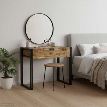 vidaXL Slaapkamer Kaptafels Bruin 90 x 50 x 75 cm Massief, Huis en Inrichting, Tafels | Kaptafels, Verzenden, Nieuw