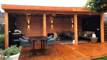 ALL-IN DEAL- Plat dak overkapping met dubbele wanden 9x4m!, Ophalen of Verzenden, Nieuw, Veranda