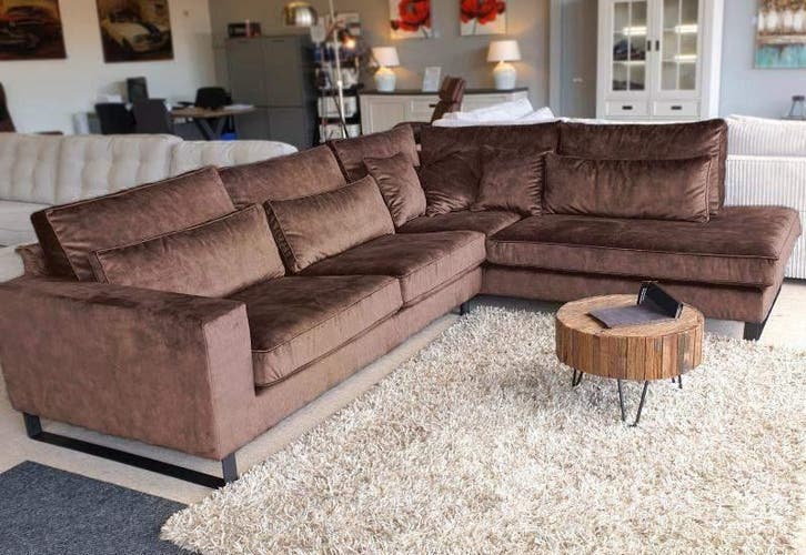 Hoekbank Naarden - hoekbanken - Bruin, Huis en Inrichting, Banken | Sofa's en Chaises Longues, 150 cm of meer, Nieuw, 250 tot 300 cm