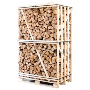 Hele pallet ovengedroogd gekloofd beuken haardhout 25cm, Minder dan 3 m³, Ophalen of Verzenden, Blokken