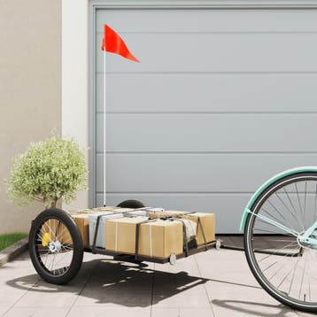 vidaXL Fietstrailer 135x68x37 cm ijzer zwart, Fietsen en Brommers, Verzenden, Nieuw