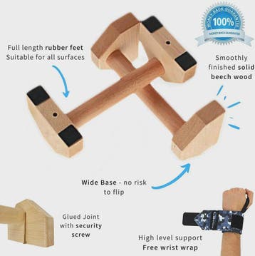 Houten Push-up Stands & Parallettes - Stabiele Grepen voor T, Verzenden, Nieuw