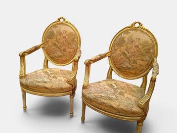 Fauteuil (2) - Walnoot, Antiek en Kunst