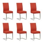 Set van 6 Leren eetkamerstoelen Remix - Toledo Siegelstein, Huis en Inrichting, Stoelen, Ophalen of Verzenden, Nieuw, Leer