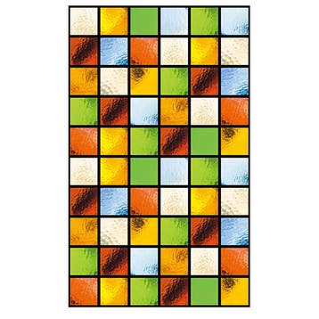 Raamfolie Glas In Lood Zelfklevend Gekleurd 80x200CM, Verzenden, Nieuw