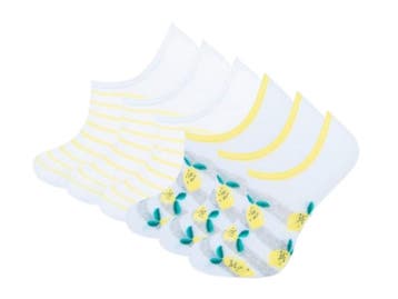 6 paar meisjes Footies - Strepen - Citroen, Kinderen en Baby's, Verzenden, Nieuw