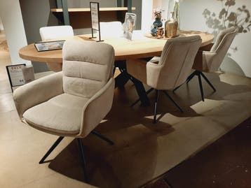 Armstoelen Letta (set van 6) **SHOWROOMMODEL**, Nieuw, Stof