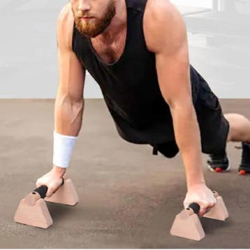 Push Up Bars Hout Set van 2 – Fitness Steunen, Verzenden, Nieuw