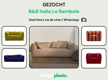 GEZOCHT: BB Italia Le Bambole — Direct Inkoop, Ophalen of Verzenden, Zo goed als nieuw, Stof, Bankstel Bank Zetels Sofa Hoekbank Design bank