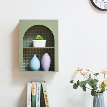 Wandrek Jäller 40x30x13 cm groen [en.casa], Huis en Inrichting, Woonaccessoires | Wandplanken en Boekenplanken, Verzenden, Nieuw