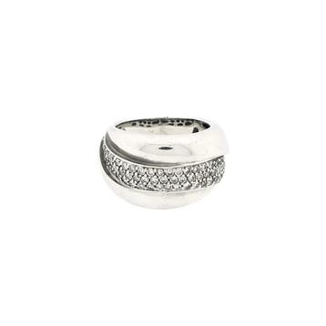 Witgouden ring met diamanten; 0,67 ct., Gebruikt, Ophalen of Verzenden, Kleiner dan 17, Met edelsteen