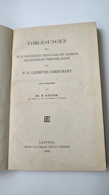 : P. G. Lejeune-Dirichlet - Vorlesungen über die im