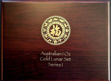 Verzameldoos Gouden Lunar 1 - 1 oz (12 munten), Verzenden, Losse munt, Goud