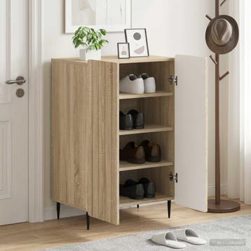 vidaXL Schoenenkast ZWOLLE 59,5 x 39,5 x 91,5 cm Bewerkt, Verzenden, Nieuw