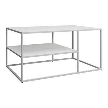 Salontafel Solund met plank 45x90x60 cm wit mat [en.casa], Verzenden, Nieuw