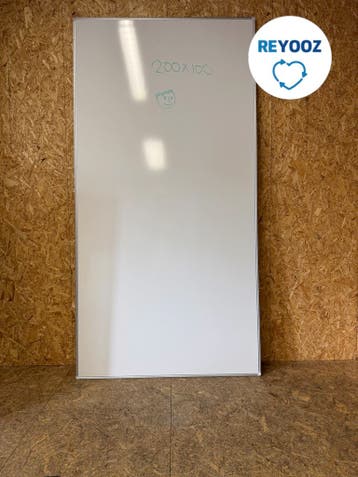 Whiteboard - 200x100cm met magnetische achterplaat, Nieuw in verpakking