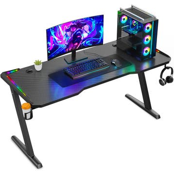 Avalo Gaming Bureau - 120x60x73CM -Met LED Verlichting-Zwart, Huis en Inrichting, Verzenden, Nieuw